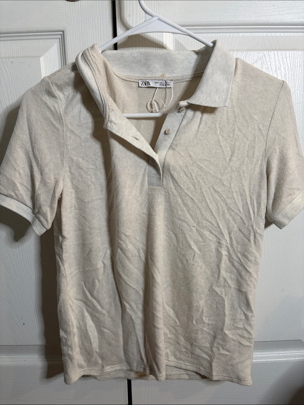 Zara Ladies Off-White Croptop
